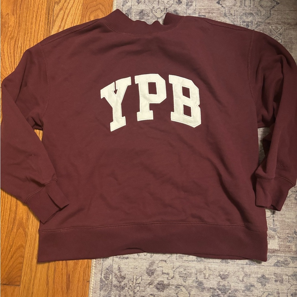 Abercrombie & Fitch Maroon Crewneck Sweatshirt with White YPB Letters
